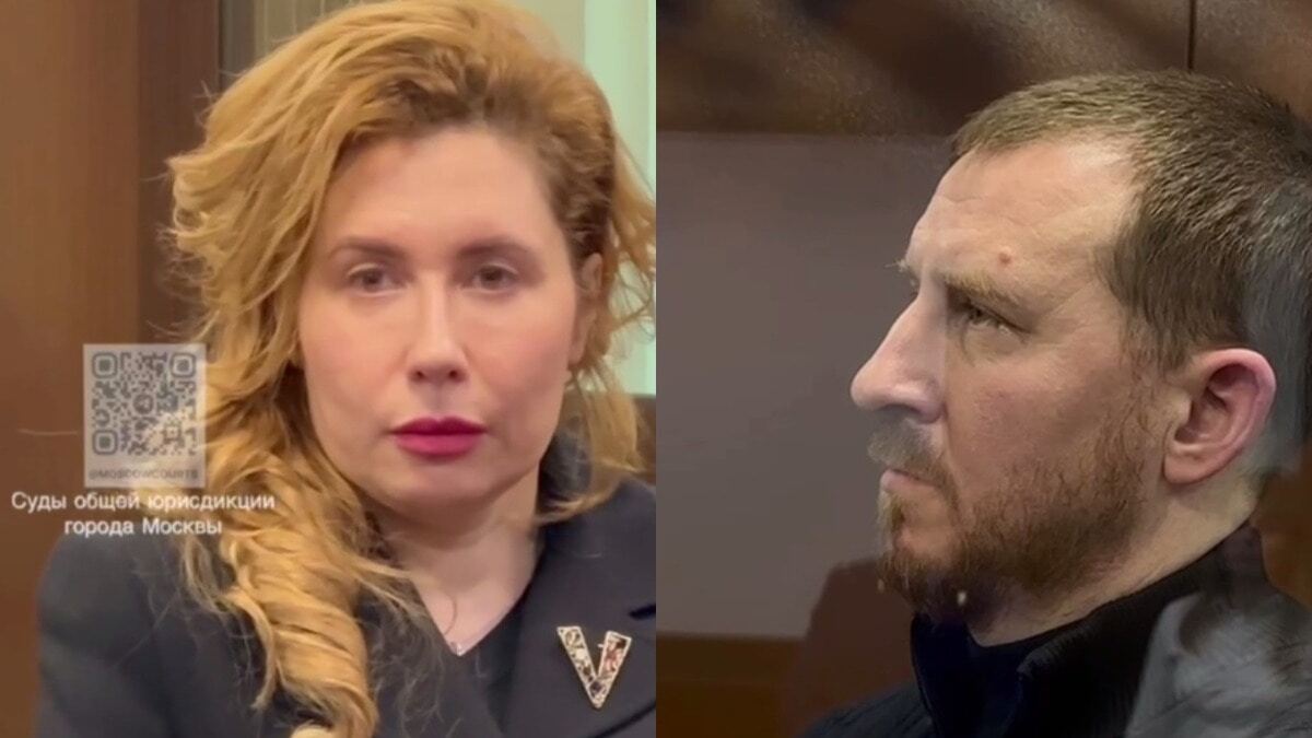 Янина и Алексей Копайгородские. Коллаж "Кавказского узла". Стоп-кадры видео судов общей юрисдикции города Москвы от 12.02.25, https://t.me/moscowcourts/5870, https://t.me/moscowcourts/5872.
